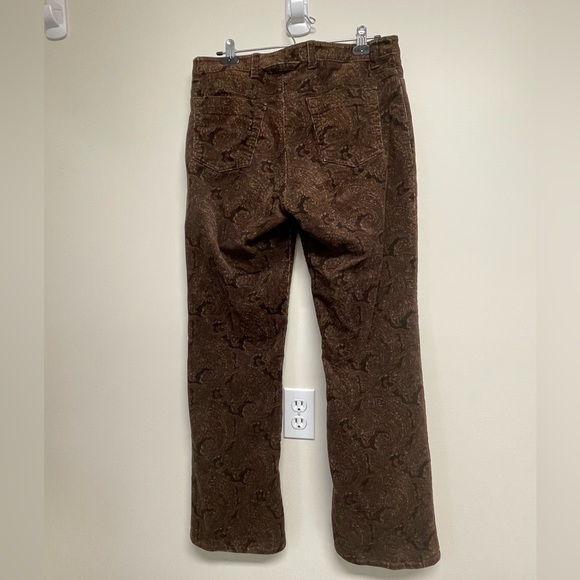 Brown Corduroy Paisley Patterned Jones New York Pants - Picture 2 of 3